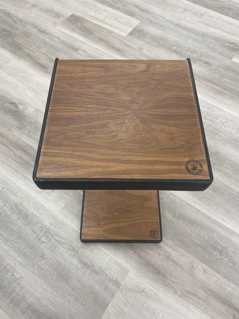 Black walnut two-tier small couch table