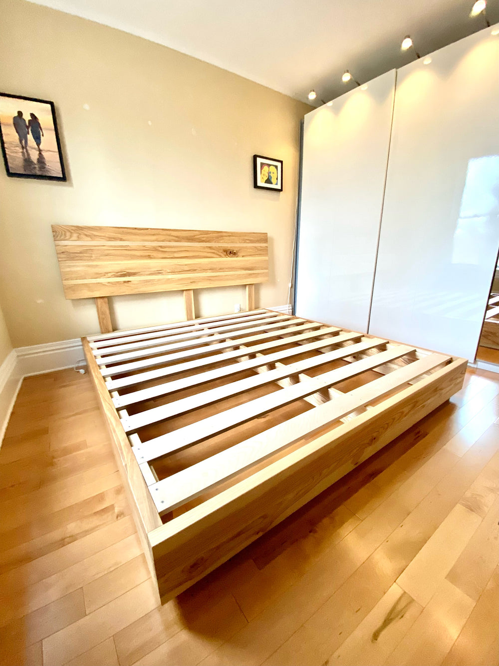 Custom Solid Ash King Size Bed with Solid Ash Headboard
