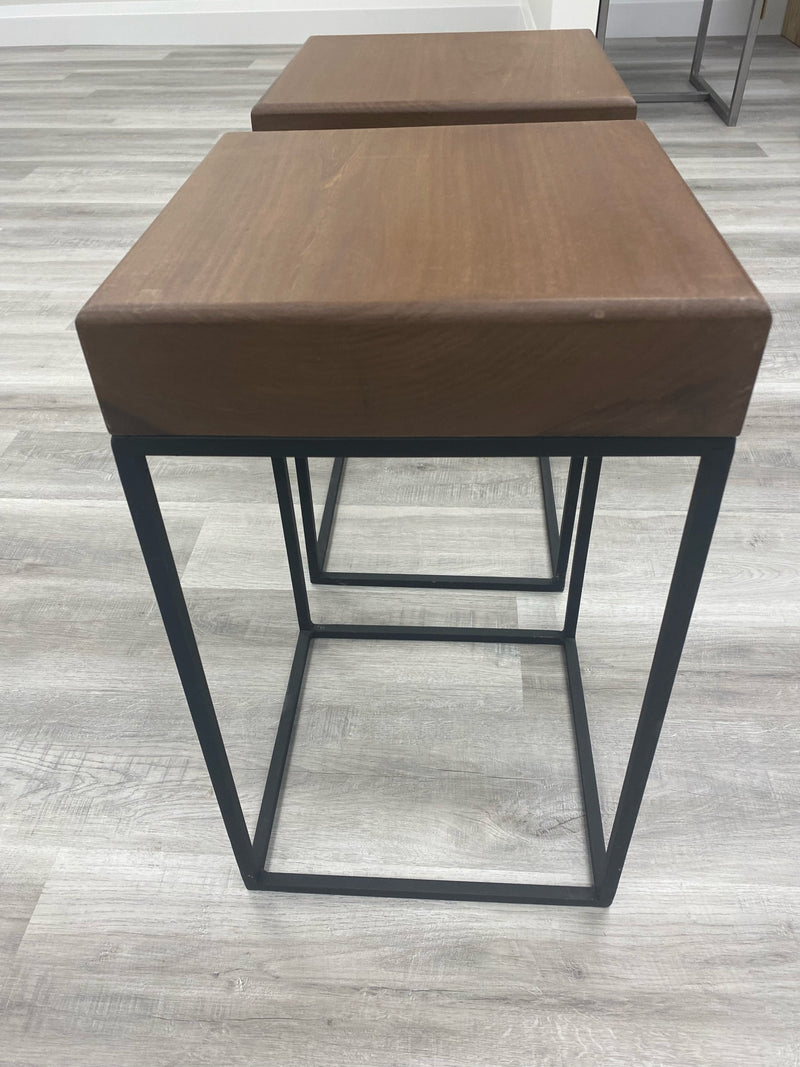 Timberware - solid wood side tables with steel bases