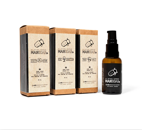 ManSoap all natural handmade beard oil 3 pack