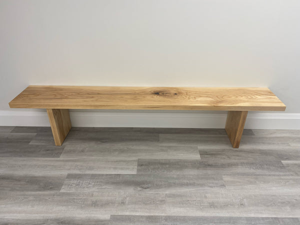 Solid white ash bench in a natural oil finish and removable legs