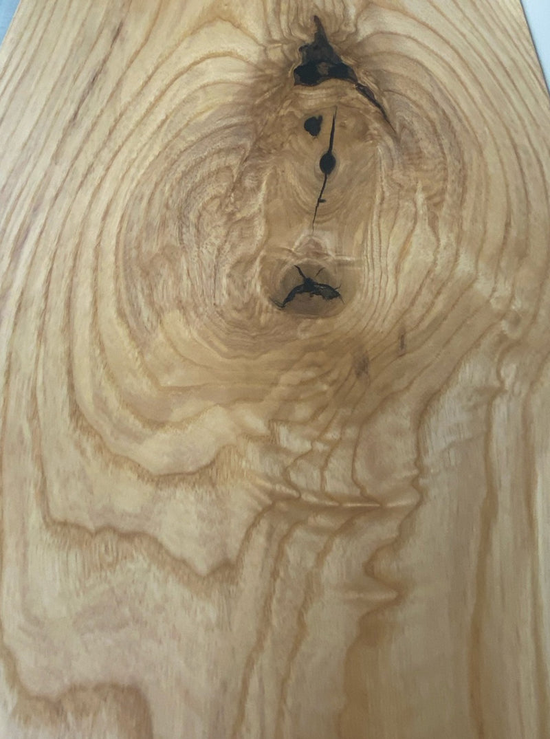 Close up of a solid white ash bench   in a natural oil finish 