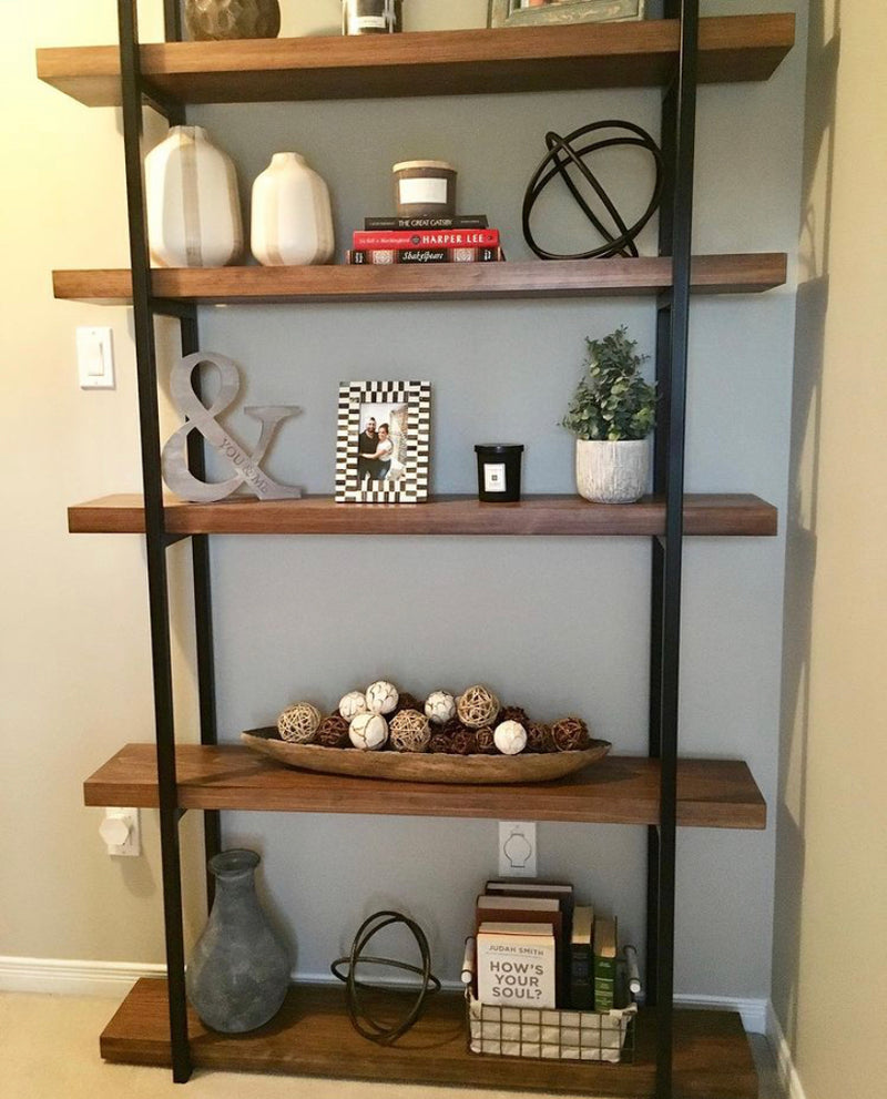 5 shelf unit - custom handmade sustainable furniture canada with steel 